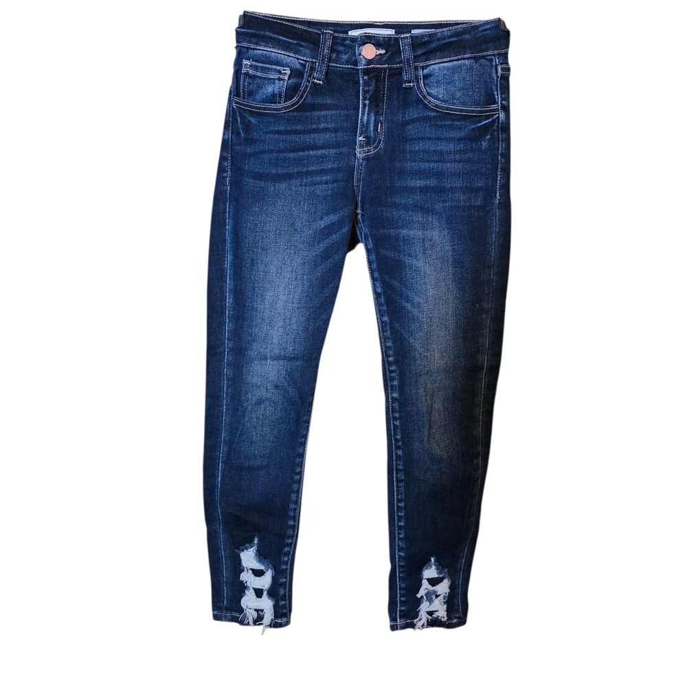 KanCan Signature Girls Mid-Rise Slim Fit Ankle Skinny Distressed‎ Jeans Size 12